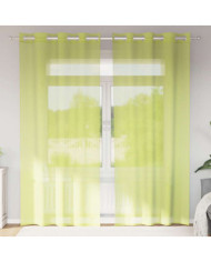 Rideaux en voile avec œillets 2 pcs vert pomme 140x245 cm | Mobilier & Déco