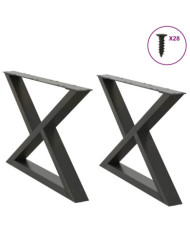 Pieds de table basse 2 pièces Anthracite 70 x (42-43,3) cm Acier | Mobilier & Déco