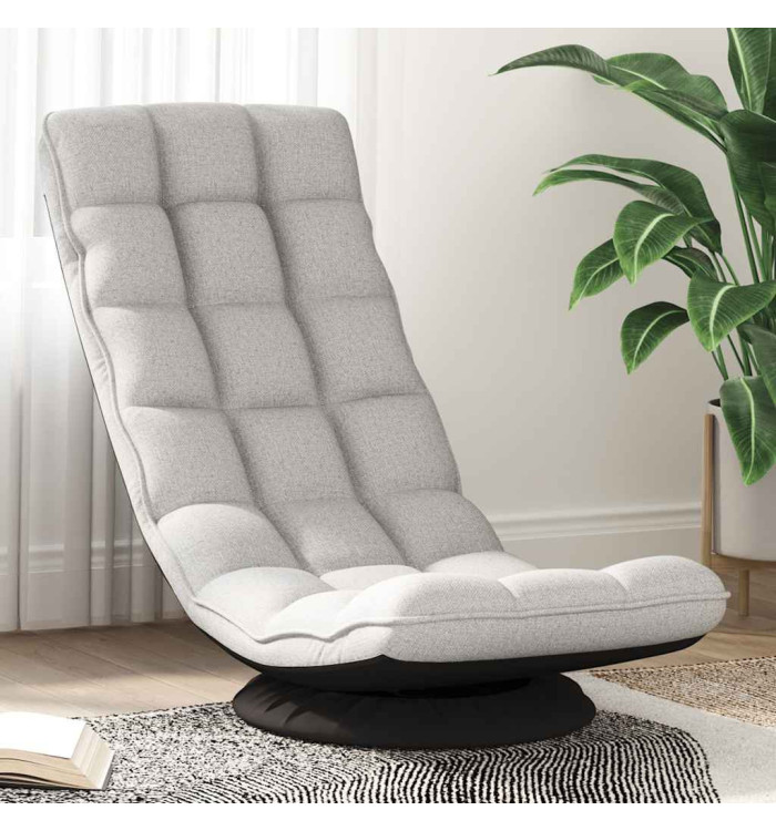 Fauteuil de sol pivotant gris nuage 70x51x79 cm tissu | Mobilier & Déco