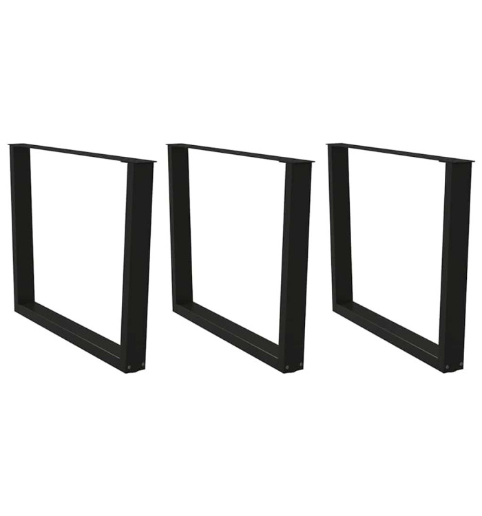 Pieds de table à manger en forme de V, 3 pièces, noir, 100 x (72-73,3) cm, acier | Mobilier & Déco
