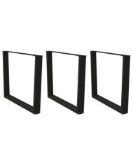 Pieds de table à manger en forme de V, 3 pièces, noir, 100 x (72-73,3) cm, acier | Mobilier & Déco