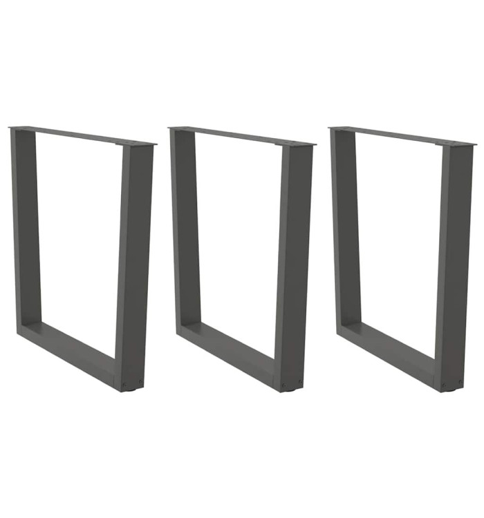 Pieds de table à manger en forme de V, 3 pièces, anthracite, 80 x (72-73,3) cm, acier | Mobilier & Déco