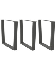 Pieds de table à manger en forme de V, 3 pièces, anthracite, 80 x (72-73,3) cm, acier | Mobilier & Déco