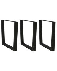 Pieds de table à manger en V 3 pièces Noir 80 x (72-73,3) cm Acier | Mobilier & Déco
