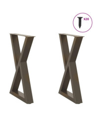 Pieds de table à manger 2 pièces Acier naturel 60 x (72-73,3) cm Acier | Mobilier & Déco