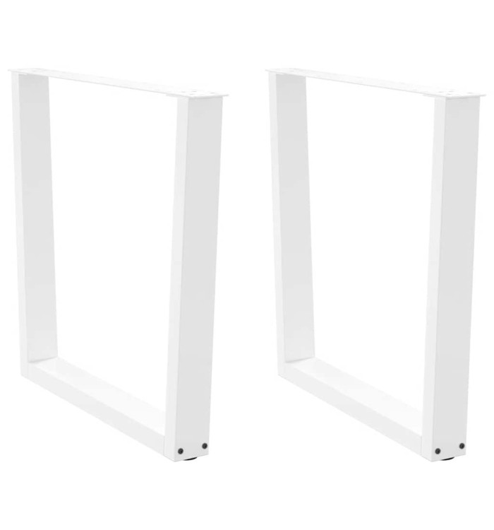 Pieds de table à manger en forme de V, 2 pièces, blanc, 90 x (72-73,3) cm, acier | Mobilier & Déco