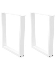 Pieds de table à manger en forme de V, 2 pièces, blanc, 90 x (72-73,3) cm, acier | Mobilier & Déco
