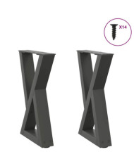 Pieds de table basse 2 pièces Anthracite 38 x (42-43,3) cm Acier | Mobilier & Déco