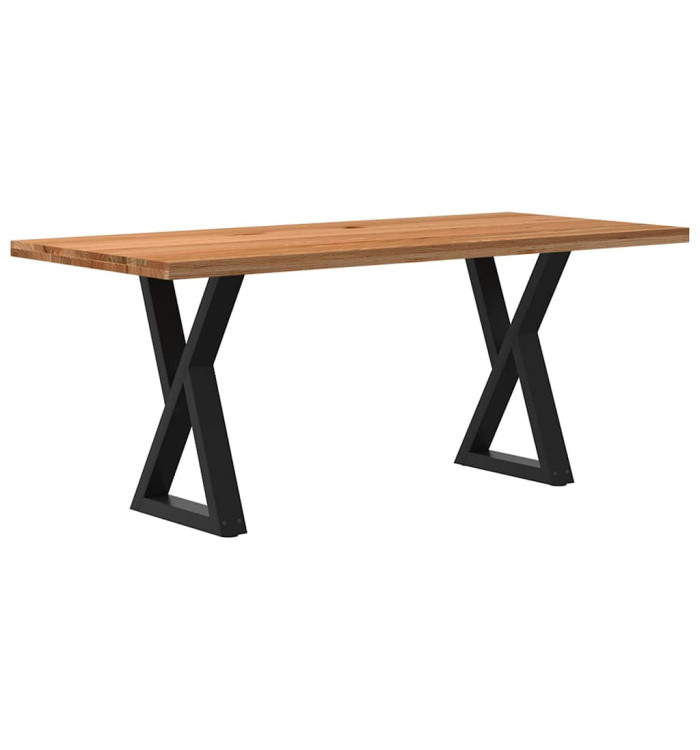 Table à manger marron clair bois de chêne massif rectangulaire | Mobilier & Déco