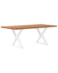 Table à manger marron clair bois de chêne massif rectangulaire | Mobilier & Déco