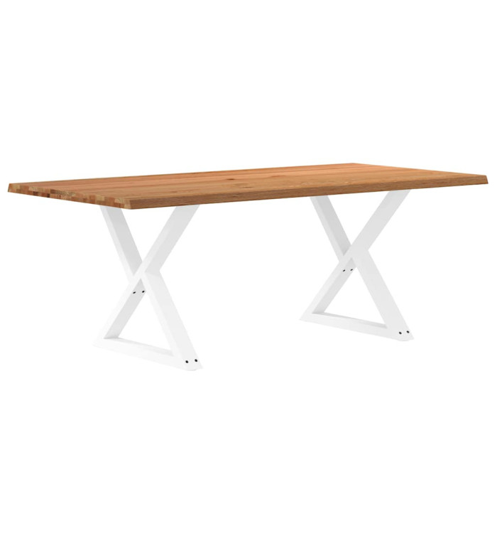 Table à manger avec bord vivant 200x100x74 cm bois massif chêne | Mobilier & Déco