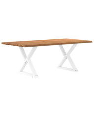 Table à manger avec bord vivant 200x100x74 cm bois massif chêne | Mobilier & Déco