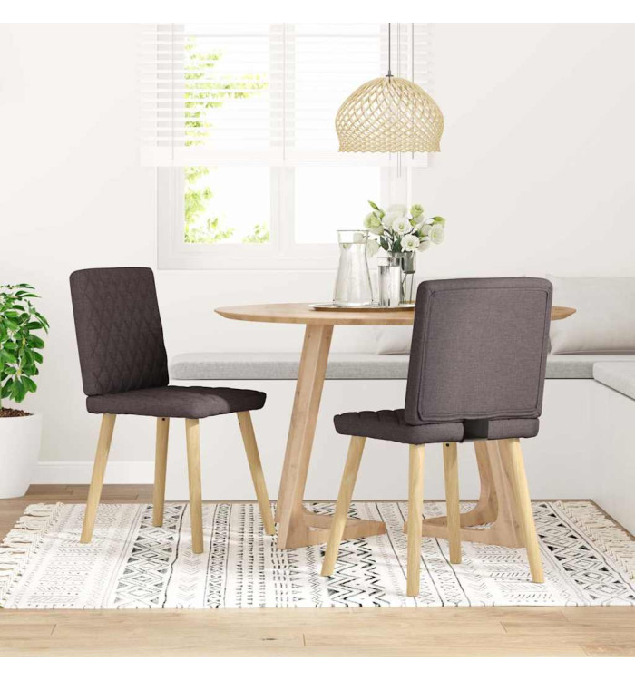 Chaises à manger lot de 2 marron foncé tissu | Mobilier & Déco