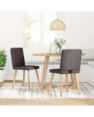 Chaises à manger lot de 2 marron foncé tissu | Mobilier & Déco