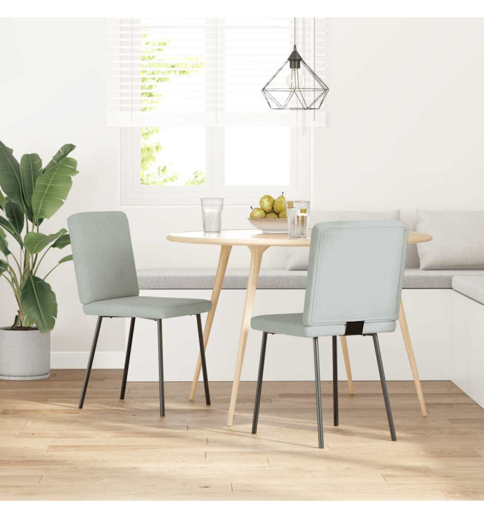 Chaises à manger lot de 2 Gris clair Velours | Mobilier & Déco