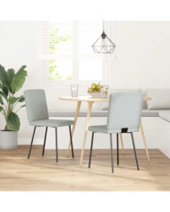 Chaises à manger lot de 2 Gris clair Velours | Mobilier & Déco