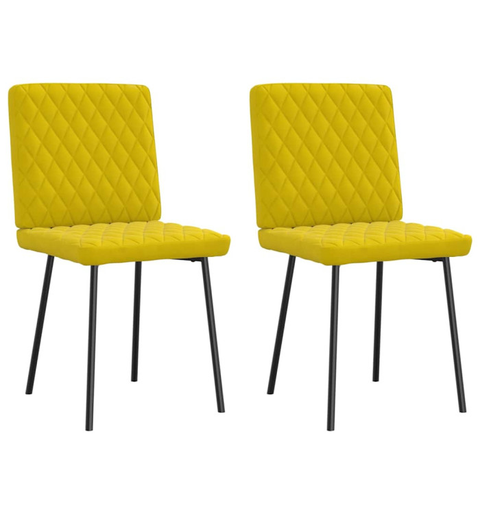 Chaises à manger lot de 2 Jaune Velours | Mobilier & Déco