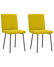 Chaises à manger lot de 2 Jaune Velours | Mobilier & Déco
