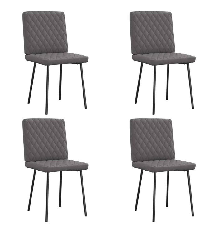 Chaises à manger lot de 4 gris similicuir | Mobilier & Déco