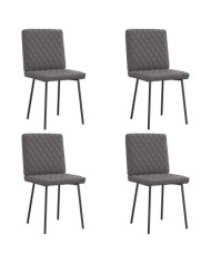 Chaises à manger lot de 4 gris similicuir | Mobilier & Déco