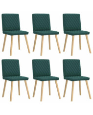 Chaises à manger lot de 6 vert foncé tissu | Mobilier & Déco