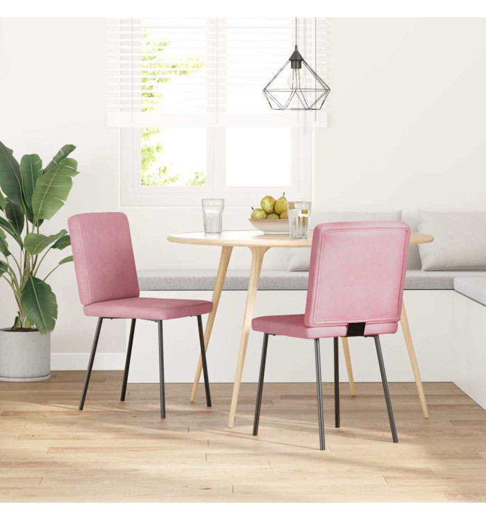Chaises à manger lot de 2 Rose Velours | Mobilier & Déco