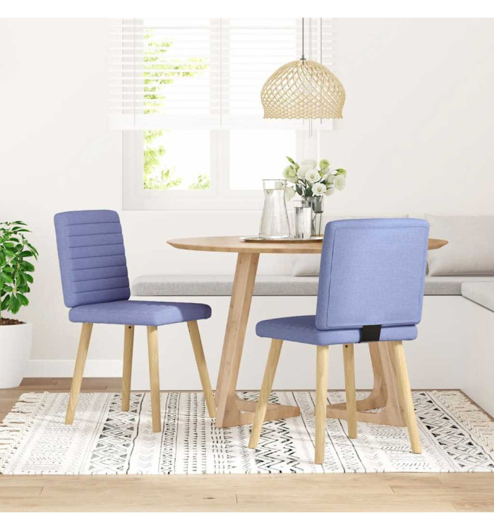 Chaises à manger lot de 2 bleu jean tissu | Mobilier & Déco