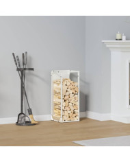 Portant de bois chauffage blanc 25x25x60 cm | Mobilier & Déco