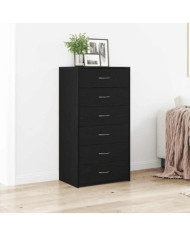 Buffet avec 6 tiroirs Chêne noir 50x34x96 cm Bois d'ingénierie | Mobilier & Déco