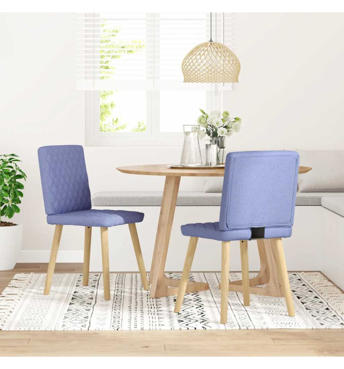 Chaises à manger lot de 2 bleu jean tissu | Mobilier & Déco