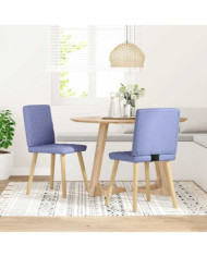 Chaises à manger lot de 2 bleu jean tissu | Mobilier & Déco