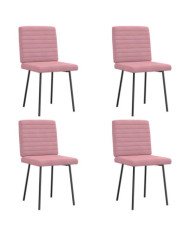 Chaises à manger lot de 4 Rose Velours | Mobilier & Déco