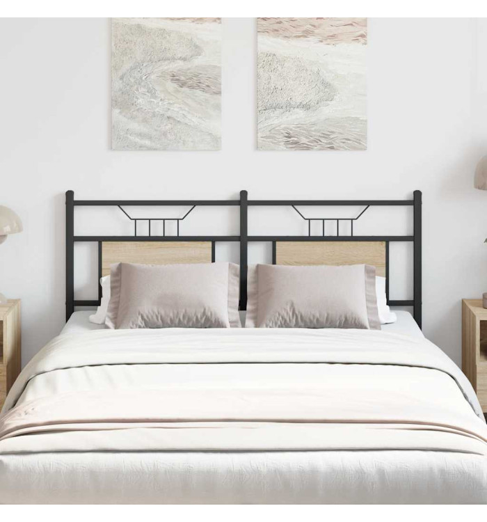 Tête de lit chêne sonoma 137 cm bois d'ingénierie et acier | Mobilier & Déco