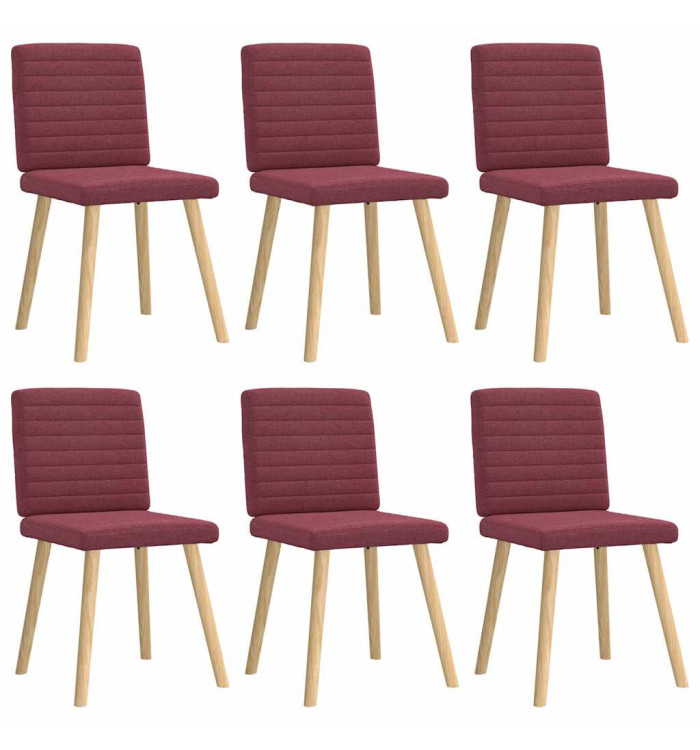 Chaises à manger lot de 6 rouge bordeaux tissu | Mobilier & Déco