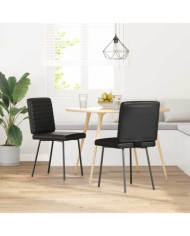 Chaises à manger lot de 2 noir similicuir | Mobilier & Déco