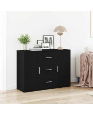 Buffet chêne noir 91x29,5x65 cm bois d'ingénierie | Mobilier & Déco