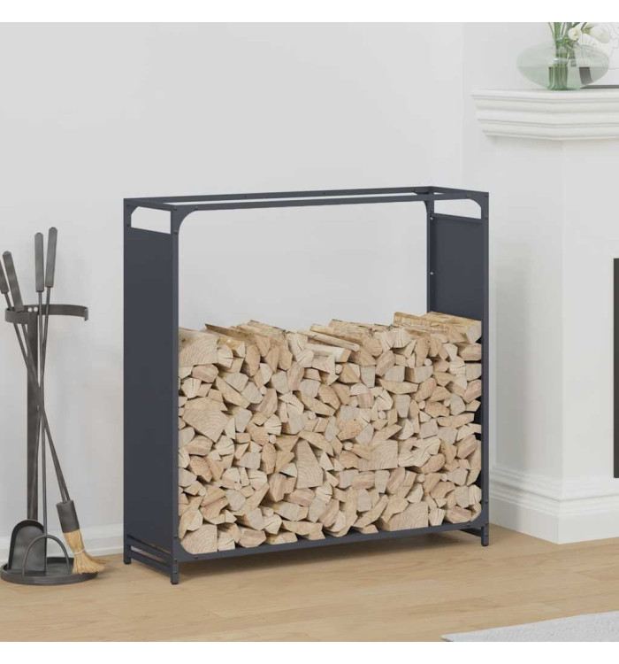 Portant de bois chauffage anthracite 90x28x90 cm | Mobilier & Déco