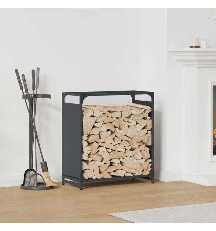 Portant de bois chauffage anthracite 60x28x65 cm | Mobilier & Déco
