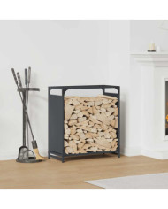 Portant de bois chauffage anthracite 60x28x65 cm | Mobilier & Déco