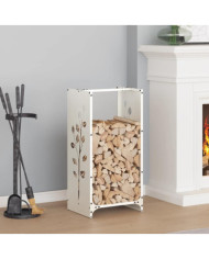 Portant de bois chauffage blanc 40x30x80 cm | Mobilier & Déco
