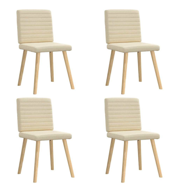Chaises à manger lot de 4 crème tissu | Mobilier & Déco
