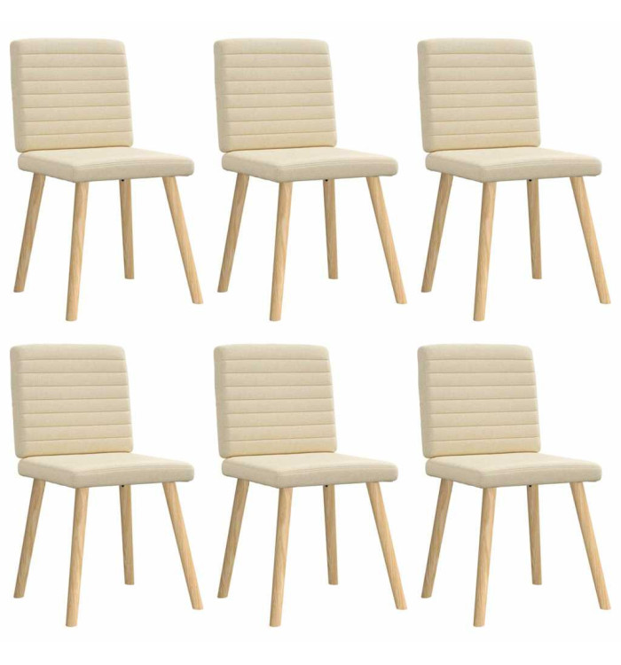 Chaises à manger lot de 6 crème tissu | Mobilier & Déco