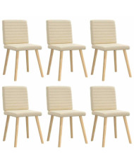 Chaises à manger lot de 6 crème tissu | Mobilier & Déco
