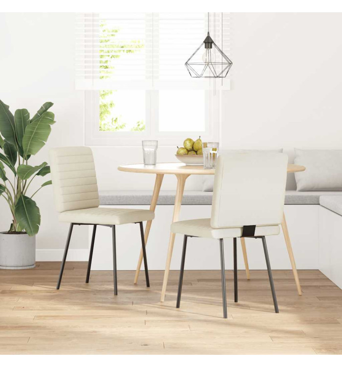 Chaises à manger lot de 2 Crème Velours | Mobilier & Déco