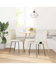 Chaises à manger lot de 2 Crème Velours | Mobilier & Déco
