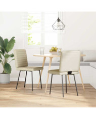 Chaises à manger lot de 2 crème similicuir | Mobilier & Déco