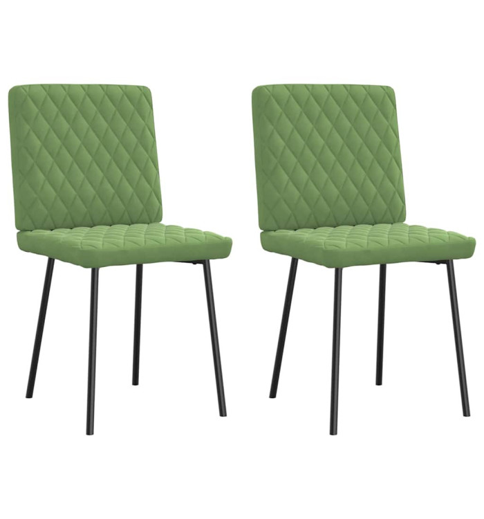 Chaises à manger lot de 2 Vert clair Velours | Mobilier & Déco