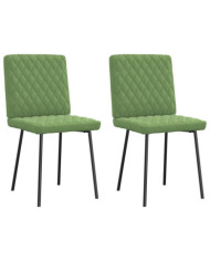 Chaises à manger lot de 2 Vert clair Velours | Mobilier & Déco