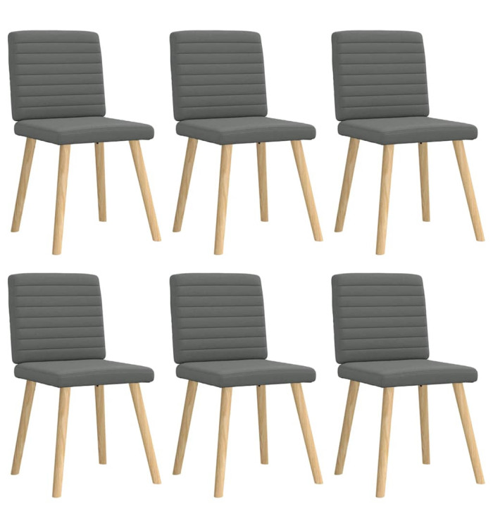 Chaises à manger lot de 6 gris foncé tissu | Mobilier & Déco