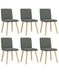 Chaises à manger lot de 6 gris foncé tissu | Mobilier & Déco